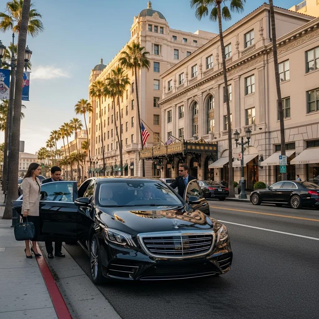 Luxury black car service in Los Angeles highlighting premium travel options